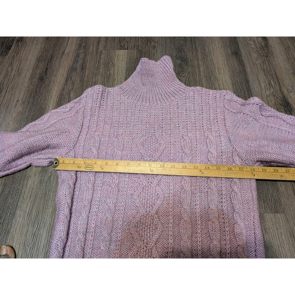 Jane Newman Cable Knit‎ Sweater Dress Turtleneck Pink Knitwear (READ) - Picture 2 of 4
